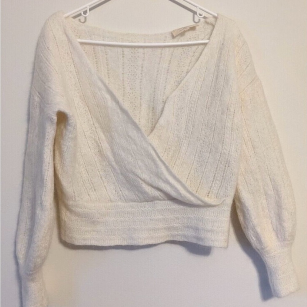 Sezane White V-Neck Sweater - Picture 6 of 6
